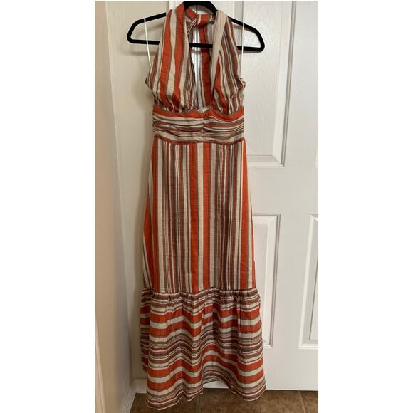 DISSH Stevie Linen Blend Striped Halter Dress 4 - Picture 4 of 10